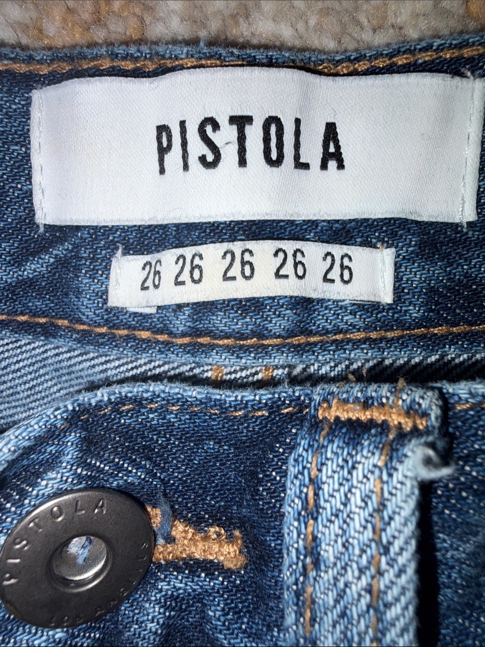 Pistola Presley High Rise Relaxed Roller Jeans in Rockstar Studded Wash.